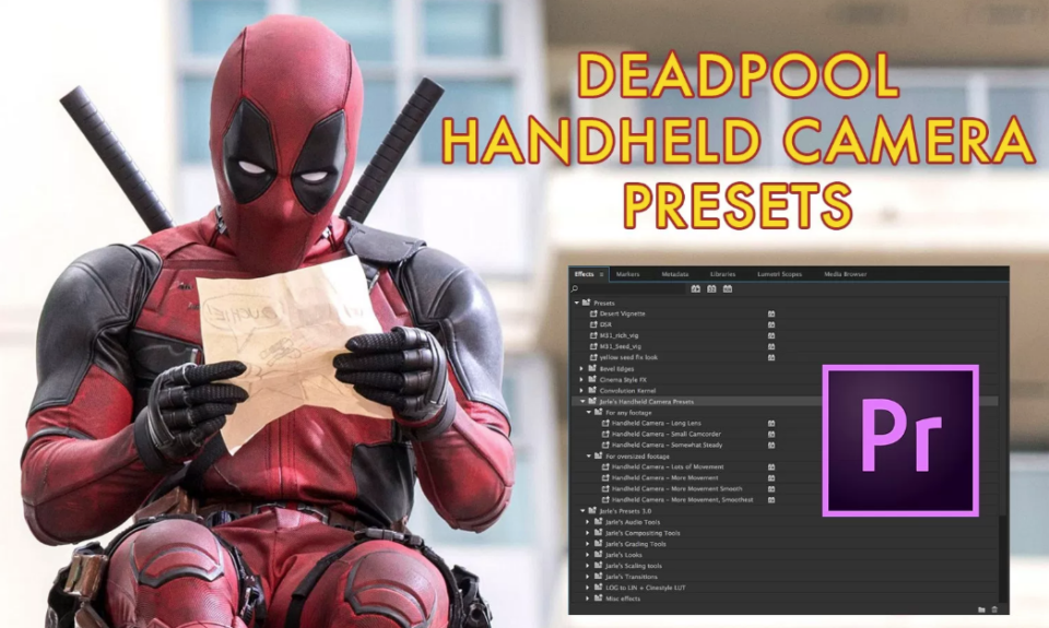 Deadpool camera shake preset for use in Adobe Premiere