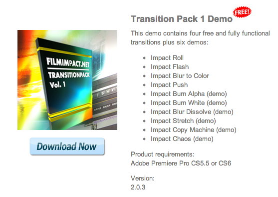 film impact transition pack cracked