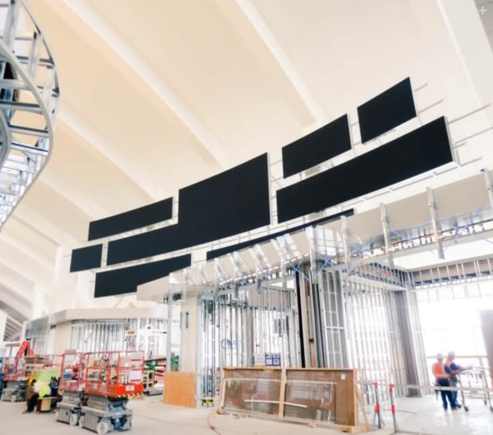 Story Board video installation under construction at Tom Bradley International Terminal, LAX