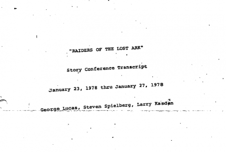 Original transcript of Story conference for Raiders