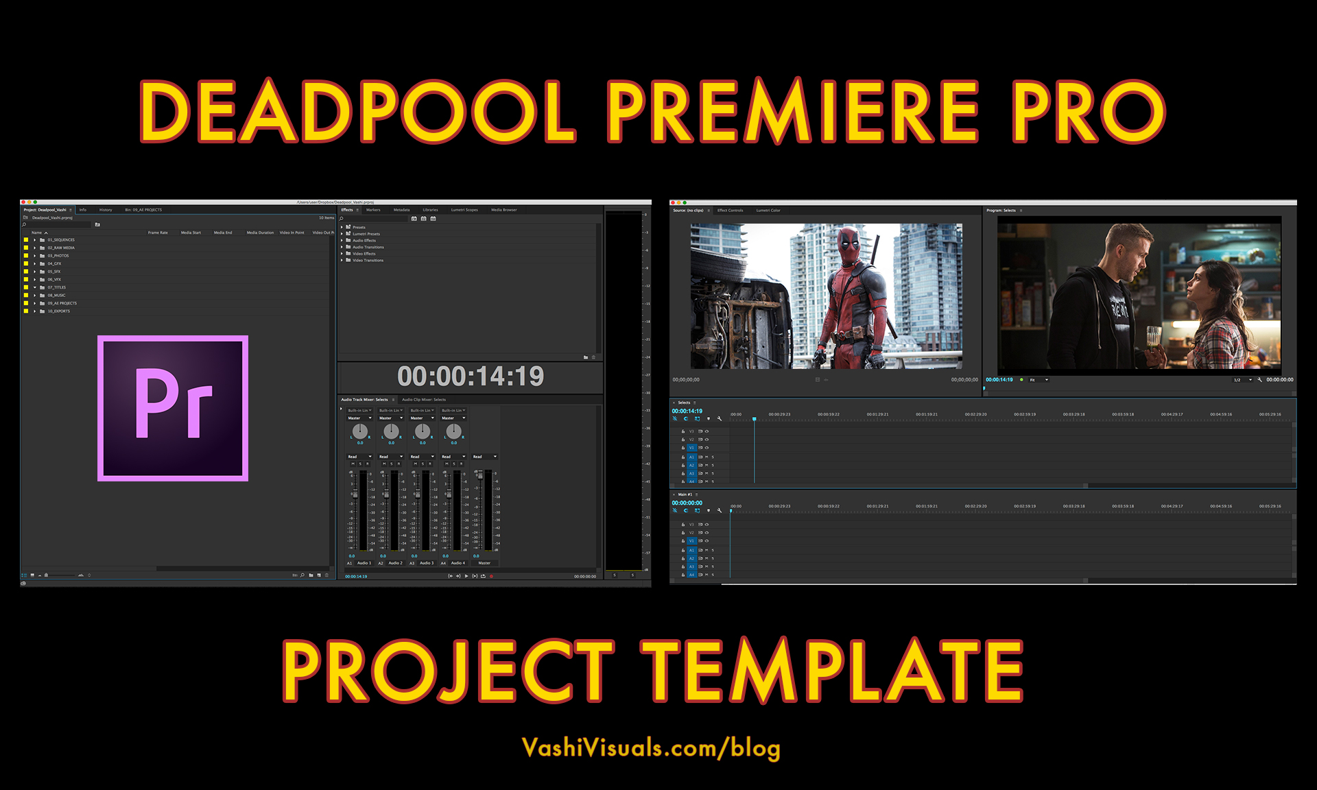 DEADPOOL PREMIERE PRO PROJECT TEMPLATE