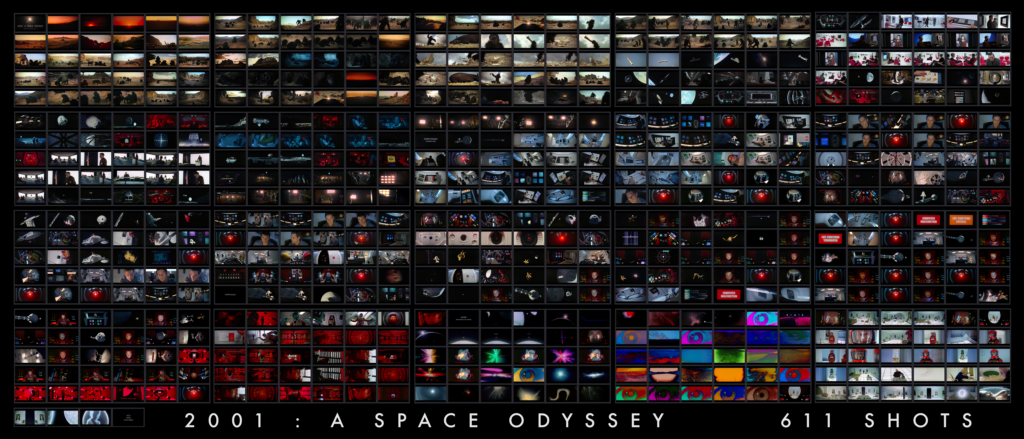 all 611 shots in 2001: A Spaced Odyssey