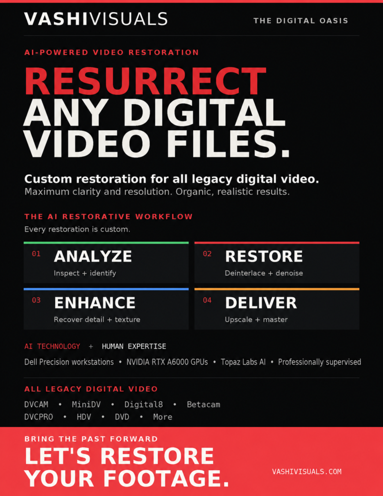 VashiVisuals AI Video Restoration services poster